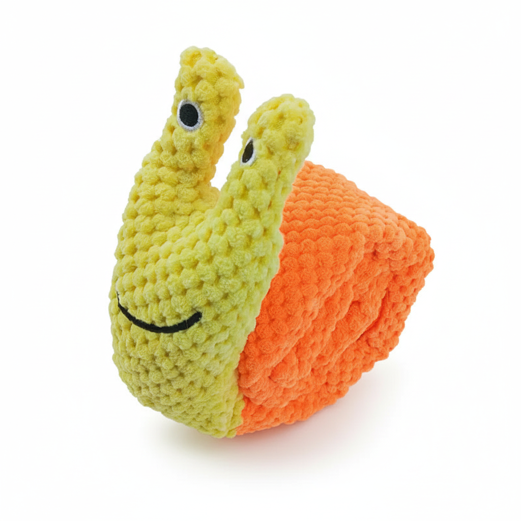 Interactive Snail Toy – Squeaky, Indestructible Plush