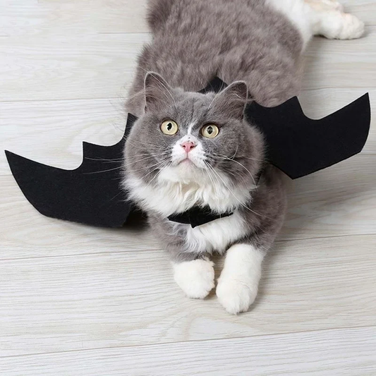 Pet Halloween Bat Costume – Adjustable Harness Wings for Cats and Dogs