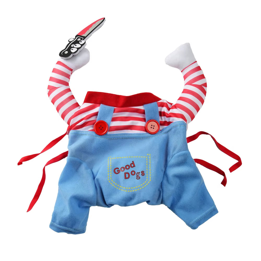 Halloween Pet Costumes Adjustable Funny Festival Party Puppy Cosplay Clothes Knife Standing for Small Large Dogs Cats Chihuahua