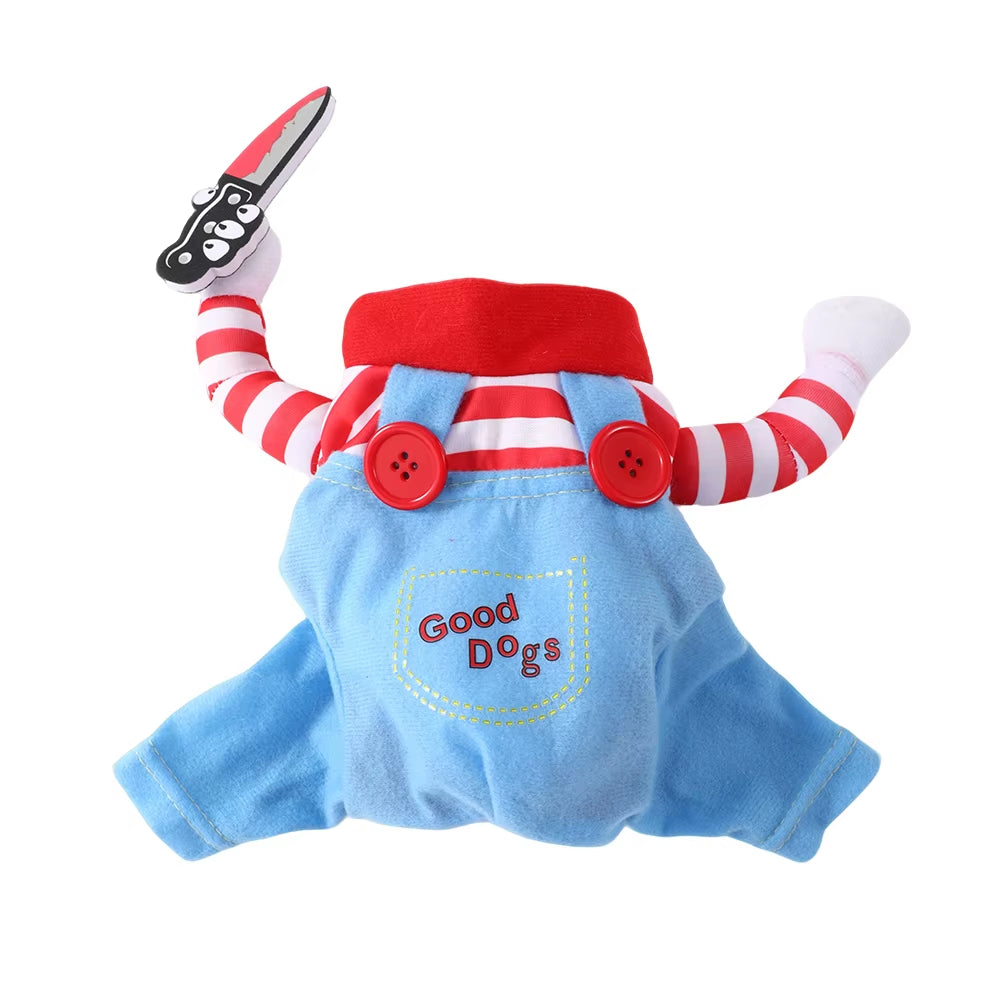 Halloween Pet Costumes Adjustable Funny Festival Party Puppy Cosplay Clothes Knife Standing for Small Large Dogs Cats Chihuahua