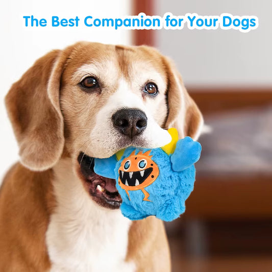 1 Pcs Active Moving Dog Plush Squeaky Small Balls Enjoying Dog Interactive Toys 2-In-1 Designer Pet Gift for Halloween