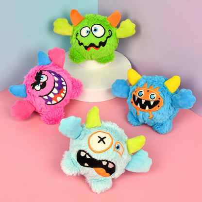 1 Pcs Active Moving Dog Plush Squeaky Small Balls Enjoying Dog Interactive Toys 2-In-1 Designer Pet Gift for Halloween